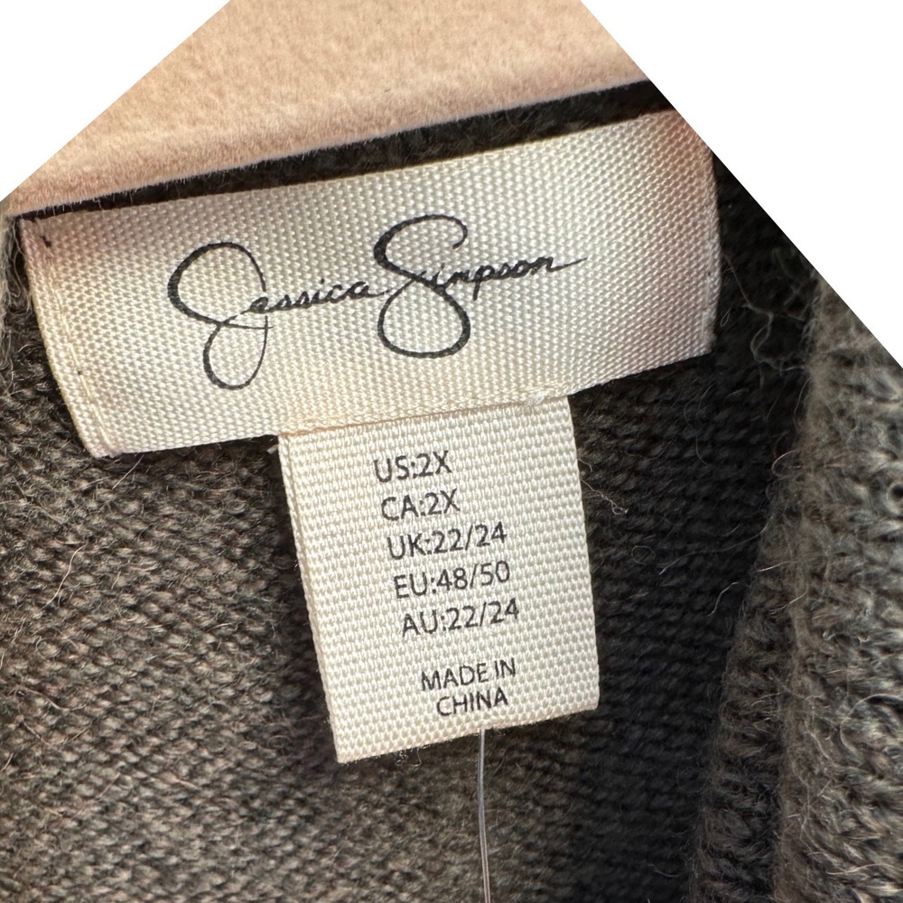 Jessica Simpson Olive Green Cowl Neck Knit Sweater Plus Size 2X NWT - Picture 6 of 10